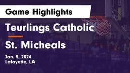 Teurlings Catholic  vs St. Micheals Game Highlights - Jan. 5, 2024