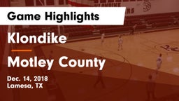 Klondike  vs Motley County  Game Highlights - Dec. 14, 2018