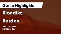 Klondike  vs Borden  Game Highlights - Jan. 15, 2019