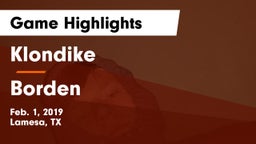 Klondike  vs Borden  Game Highlights - Feb. 1, 2019