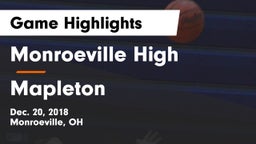 Monroeville High vs Mapleton  Game Highlights - Dec. 20, 2018