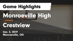 Monroeville High vs Crestview  Game Highlights - Jan. 3, 2019