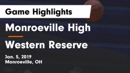 Monroeville High vs Western Reserve  Game Highlights - Jan. 5, 2019