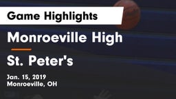 Monroeville High vs St. Peter's  Game Highlights - Jan. 15, 2019