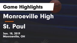 Monroeville High vs St. Paul  Game Highlights - Jan. 18, 2019