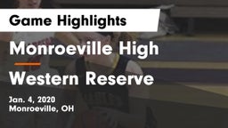 Monroeville High vs Western Reserve  Game Highlights - Jan. 4, 2020