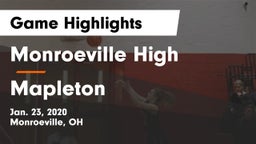 Monroeville High vs Mapleton  Game Highlights - Jan. 23, 2020