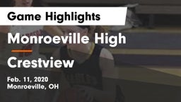 Monroeville High vs Crestview  Game Highlights - Feb. 11, 2020