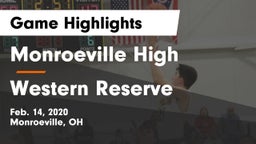 Monroeville High vs Western Reserve  Game Highlights - Feb. 14, 2020