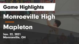 Monroeville High vs Mapleton  Game Highlights - Jan. 22, 2021