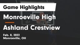 Monroeville High vs Ashland Crestview Game Highlights - Feb. 8, 2022