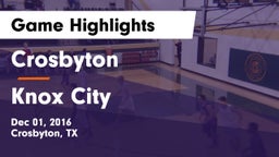 Crosbyton  vs Knox City  Game Highlights - Dec 01, 2016