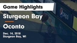 Sturgeon Bay  vs Oconto  Game Highlights - Dec. 14, 2018