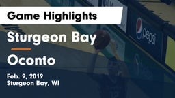 Sturgeon Bay  vs Oconto  Game Highlights - Feb. 9, 2019