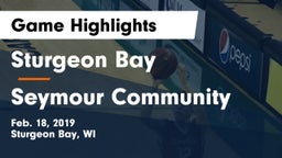 Sturgeon Bay  vs Seymour Community  Game Highlights - Feb. 18, 2019