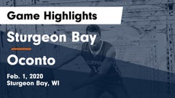 Sturgeon Bay  vs Oconto  Game Highlights - Feb. 1, 2020