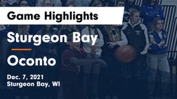 Sturgeon Bay  vs Oconto  Game Highlights - Dec. 7, 2021