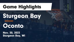 Sturgeon Bay  vs Oconto  Game Highlights - Nov. 30, 2023