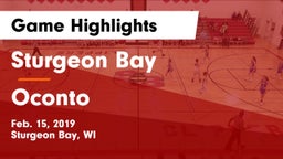 Sturgeon Bay  vs Oconto  Game Highlights - Feb. 15, 2019