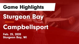 Sturgeon Bay  vs Campbellsport  Game Highlights - Feb. 25, 2020