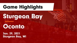 Sturgeon Bay  vs Oconto  Game Highlights - Jan. 29, 2021