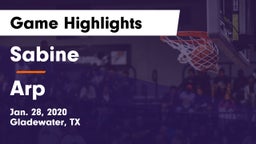 Sabine  vs Arp  Game Highlights - Jan. 28, 2020