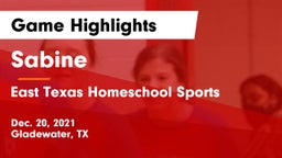 Sabine  vs East Texas Homeschool Sports Game Highlights - Dec. 20, 2021