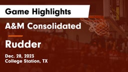 A&M Consolidated  vs Rudder  Game Highlights - Dec. 28, 2023