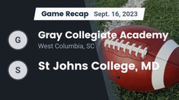 Recap: Gray Collegiate Academy vs. St Johns College, MD  2023