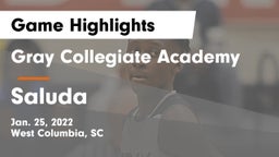 Gray Collegiate Academy vs Saluda  Game Highlights - Jan. 25, 2022