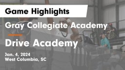Gray Collegiate Academy vs Drive Academy Game Highlights - Jan. 4, 2024