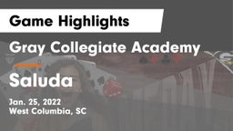 Gray Collegiate Academy vs Saluda  Game Highlights - Jan. 25, 2022