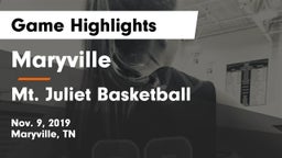 Maryville  vs  Mt. Juliet Basketball  Game Highlights - Nov. 9, 2019