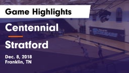 Centennial  vs Stratford  Game Highlights - Dec. 8, 2018