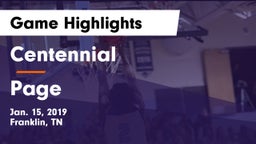 Centennial  vs Page  Game Highlights - Jan. 15, 2019