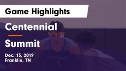 Centennial  vs Summit  Game Highlights - Dec. 13, 2019