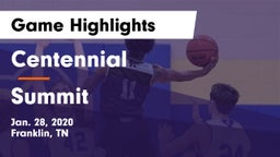 Centennial  vs Summit  Game Highlights - Jan. 28, 2020