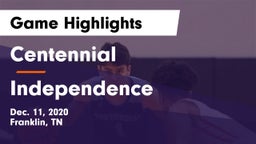 Centennial  vs Independence  Game Highlights - Dec. 11, 2020