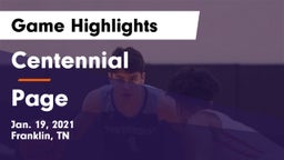 Centennial  vs Page  Game Highlights - Jan. 19, 2021