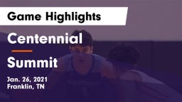 Centennial  vs Summit  Game Highlights - Jan. 26, 2021