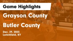 Grayson County  vs Butler County Game Highlights - Dec. 29, 2023