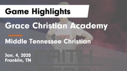Grace Christian Academy vs Middle Tennessee Christian Game Highlights - Jan. 4, 2020