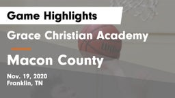 Grace Christian Academy vs Macon County  Game Highlights - Nov. 19, 2020