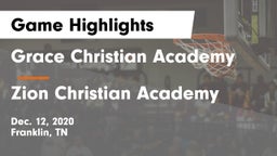 Grace Christian Academy vs Zion Christian Academy  Game Highlights - Dec. 12, 2020