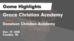 Grace Christian Academy vs Donelson Christian Academy  Game Highlights - Dec. 19, 2020