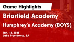 Briarfield Academy  vs Humphrey’s Academy (BOYS) Game Highlights - Jan. 12, 2023