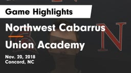 Northwest Cabarrus  vs Union Academy  Game Highlights - Nov. 20, 2018