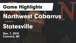 Northwest Cabarrus  vs Statesville Game Highlights - Dec. 7, 2018