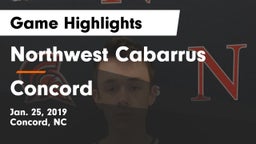 Northwest Cabarrus  vs Concord Game Highlights - Jan. 25, 2019