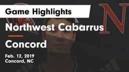 Northwest Cabarrus  vs Concord Game Highlights - Feb. 12, 2019